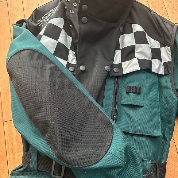 Triumph Motorcycle Jacket – Size Large – Reflective Checkerboard Design - Picture 7 of 12